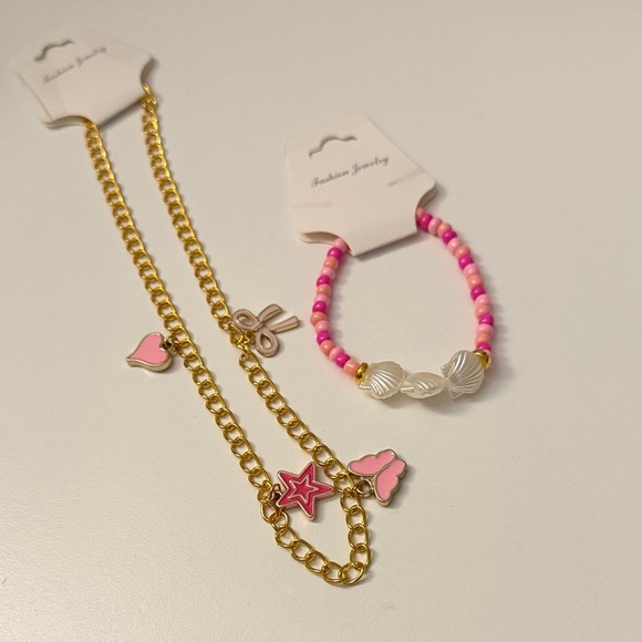 Other - Gold and Pink Kids Jewelry Set